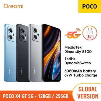 Versiune globală POCO X4 GT 5G (NFC) | MediaTek Dimensity 8100 | 144Hz DynamicSwitch | 67W Turbo de Încărcare | 64MP Camera